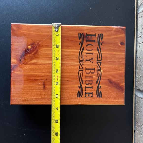 Vintage Cedar Polished Wood Holy Bible Empty Storage Box 6.5" X 9.5" - Picture 11 of 11